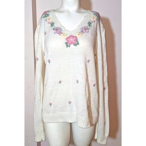 VTG Cottagecore Pastel Floral Sweater